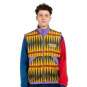 Brian Dead CONFIGURATION SHERPA VEST - MUSTARD MULTI